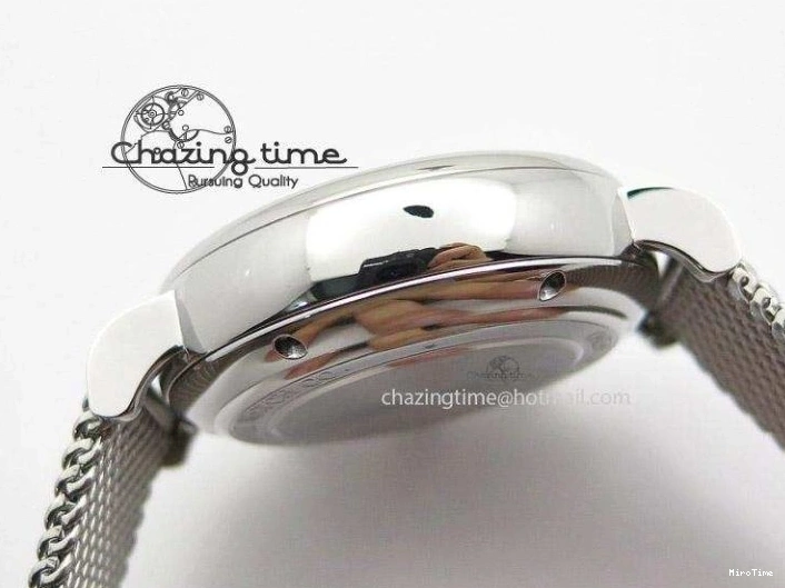 MIROTIME 0417 Portofino Chrono SS Black Dial on SS Mesh Bracelet A StreetReady 7399